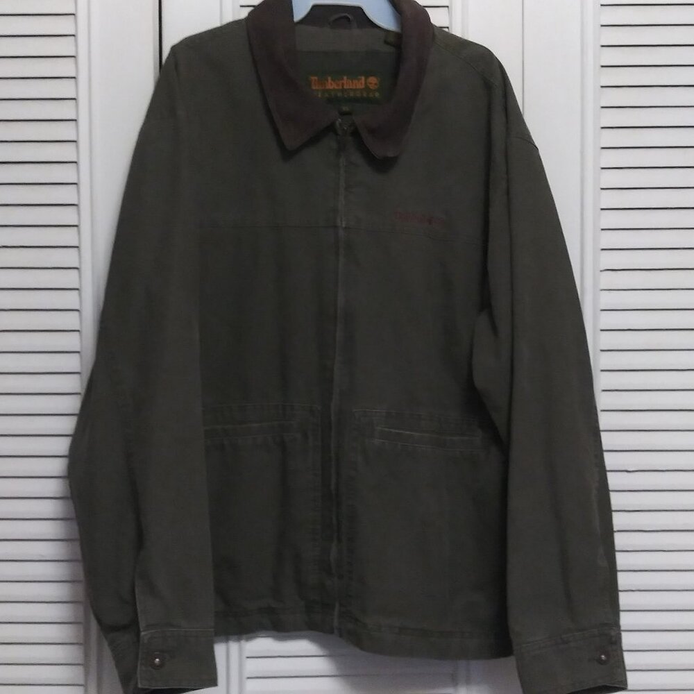 Fall 2002 Timberland WeatherGear Utility Green MultiPocket Lined Distress Jacket